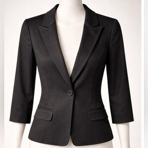 Teenflo Women's Black Cotton Blend Blazer